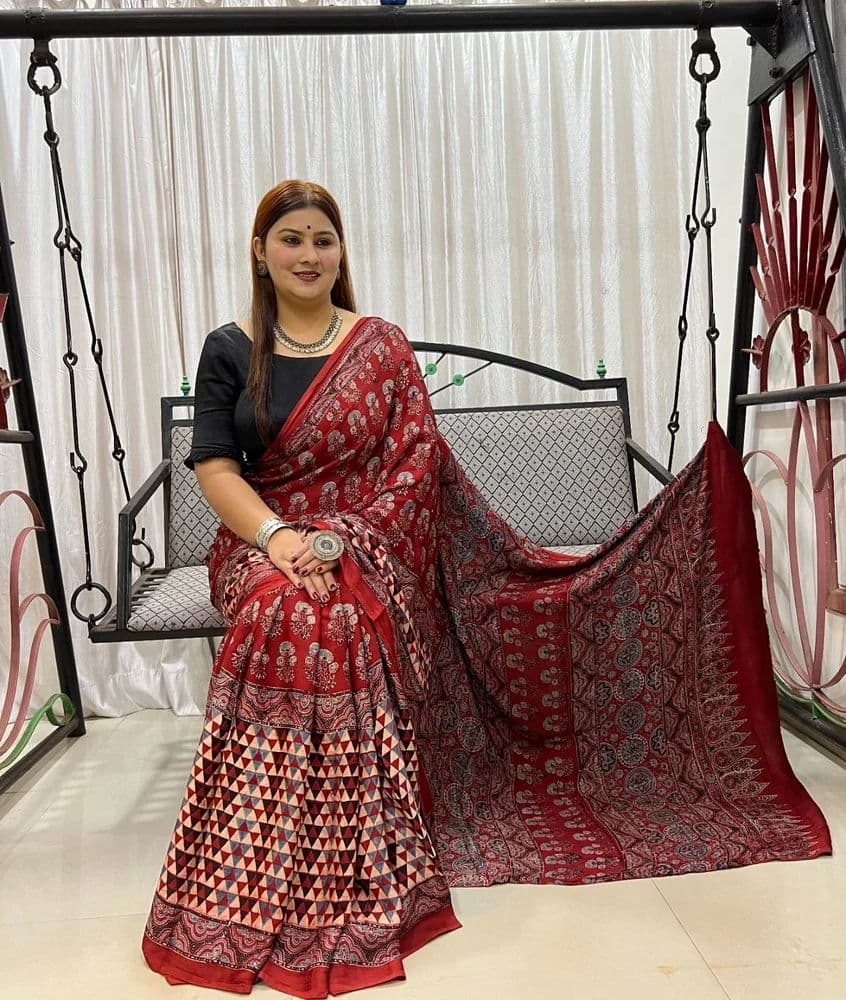 Ajrakh Saree